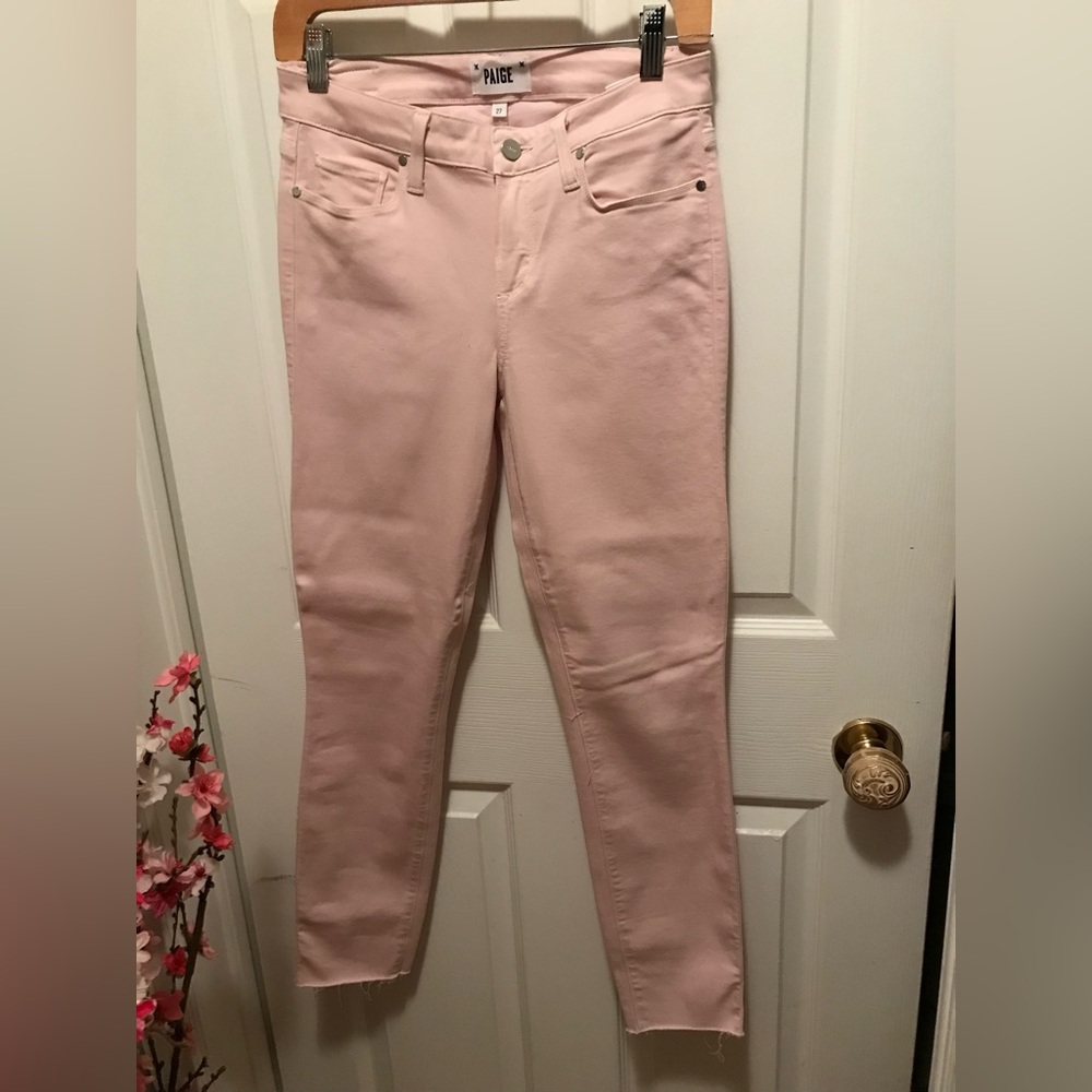 PAIGE Women's Verdugo Ankle Light Pink Skinny Jeans
